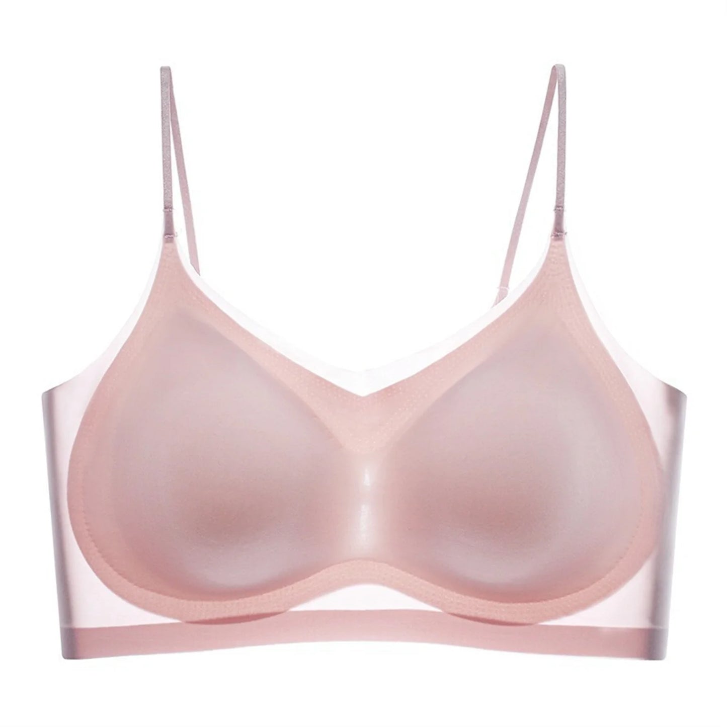 Ultra-Thin Breathable Ice Silk Top Bra Women's Seamless Back Halter Vest Wrap Bra Small Chest Together