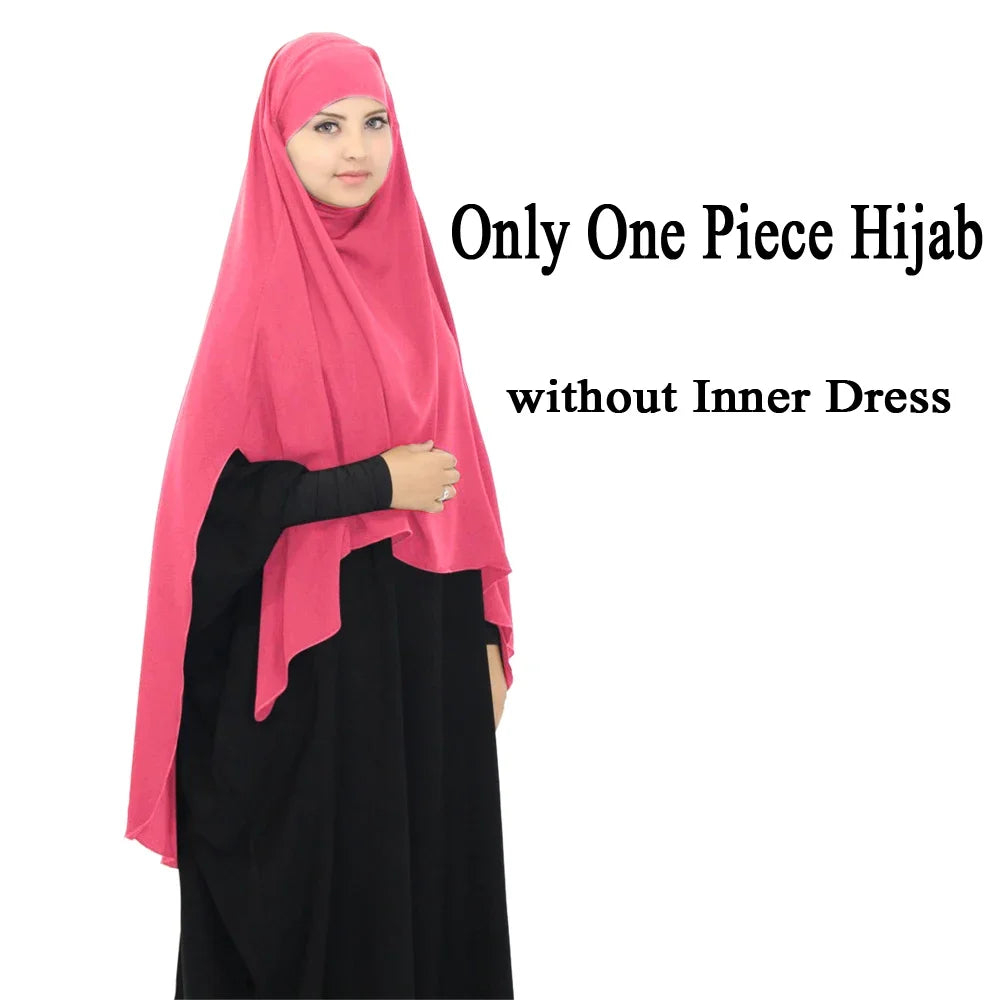 Women Muslim Khimar Abaya Long Hijab Robe Burqa Head Scarf Islamic Prayer Garment Overhead Turban Hijab Shawls Wraps Ramadan