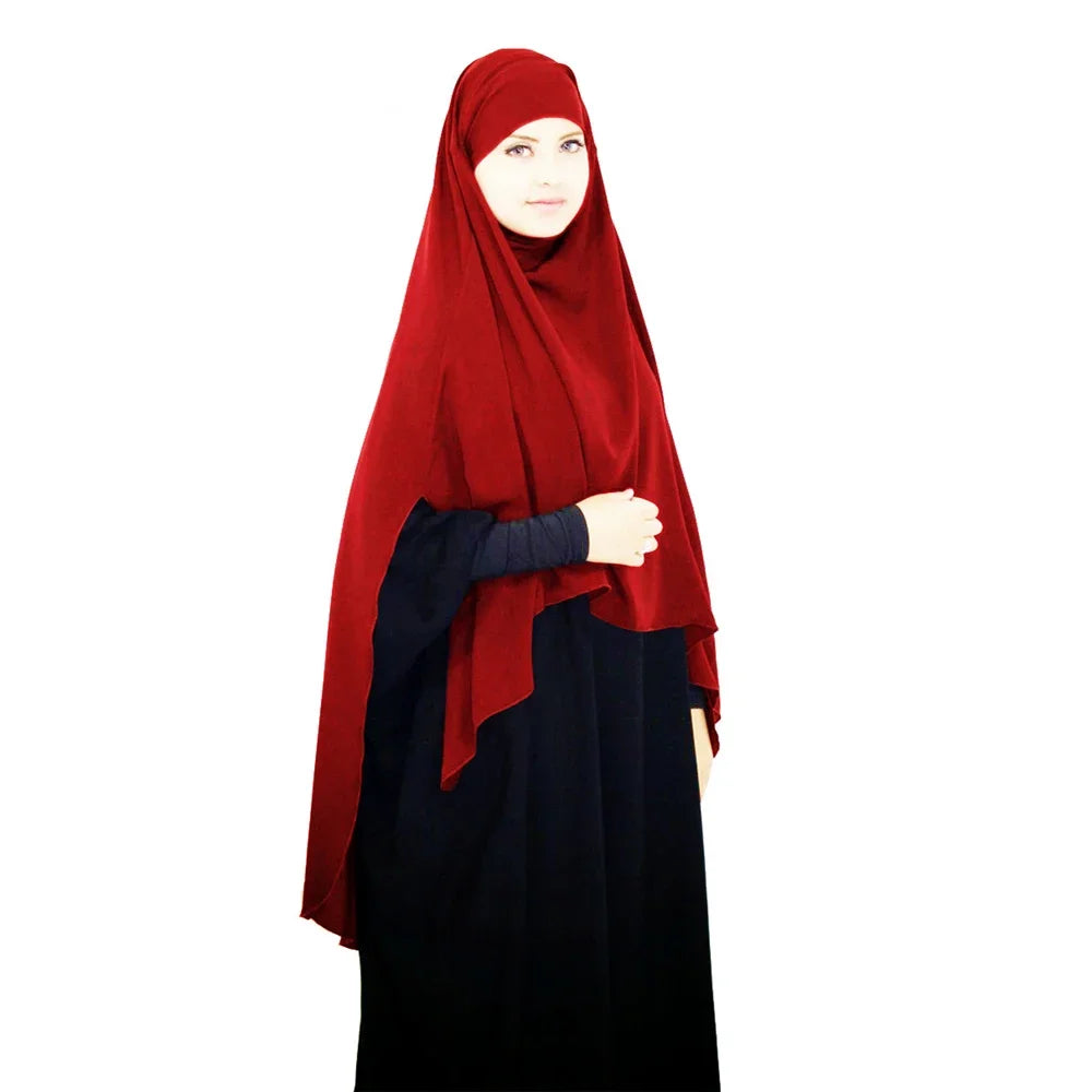 Women Muslim Khimar Abaya Long Hijab Robe Burqa Head Scarf Islamic Prayer Garment Overhead Turban Hijab Shawls Wraps Ramadan