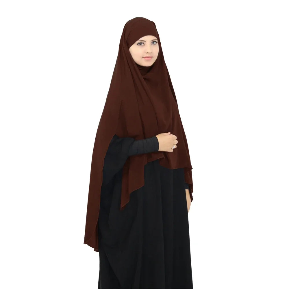 Women Muslim Khimar Abaya Long Hijab Robe Burqa Head Scarf Islamic Prayer Garment Overhead Turban Hijab Shawls Wraps Ramadan