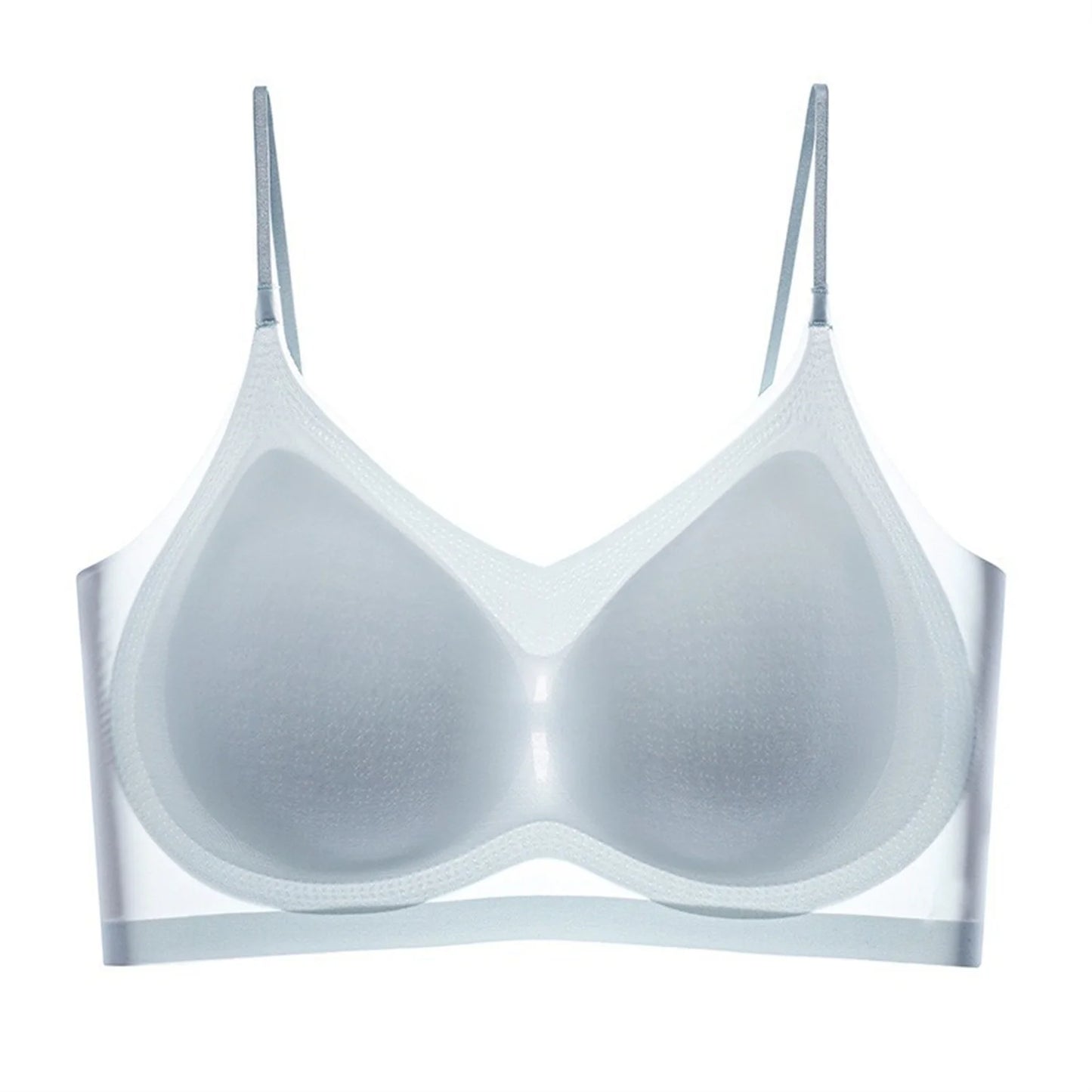 Ultra-Thin Breathable Ice Silk Top Bra Women's Seamless Back Halter Vest Wrap Bra Small Chest Together