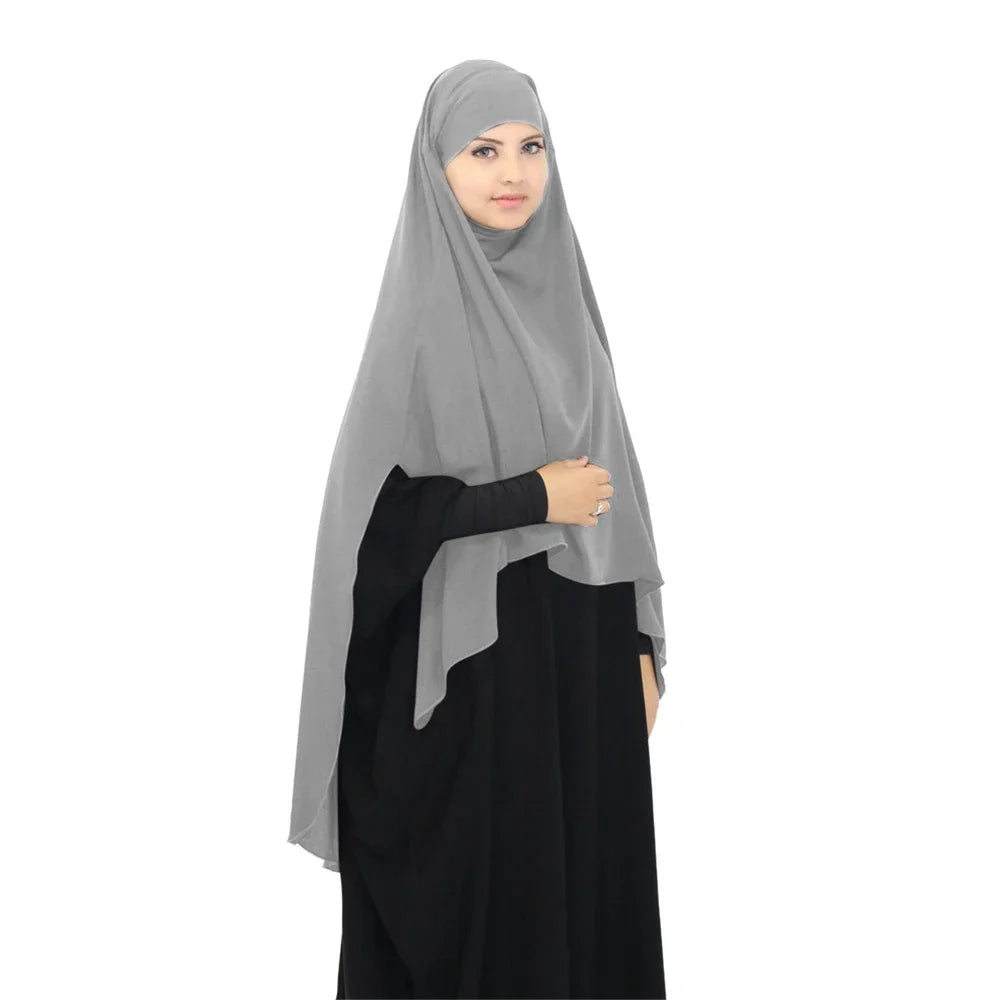 Women Muslim Khimar Abaya Long Hijab Robe Burqa Head Scarf Islamic Prayer Garment Overhead Turban Hijab Shawls Wraps Ramadan