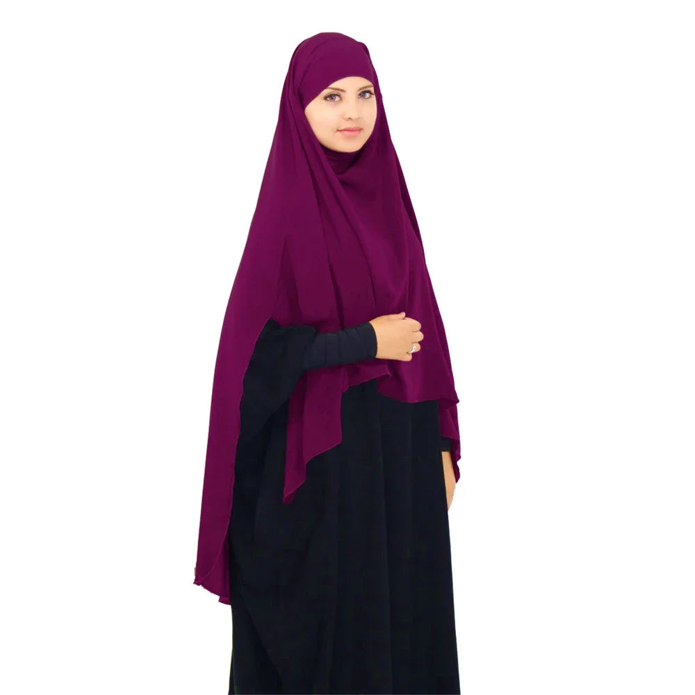 Women Muslim Khimar Abaya Long Hijab Robe Burqa Head Scarf Islamic Prayer Garment Overhead Turban Hijab Shawls Wraps Ramadan