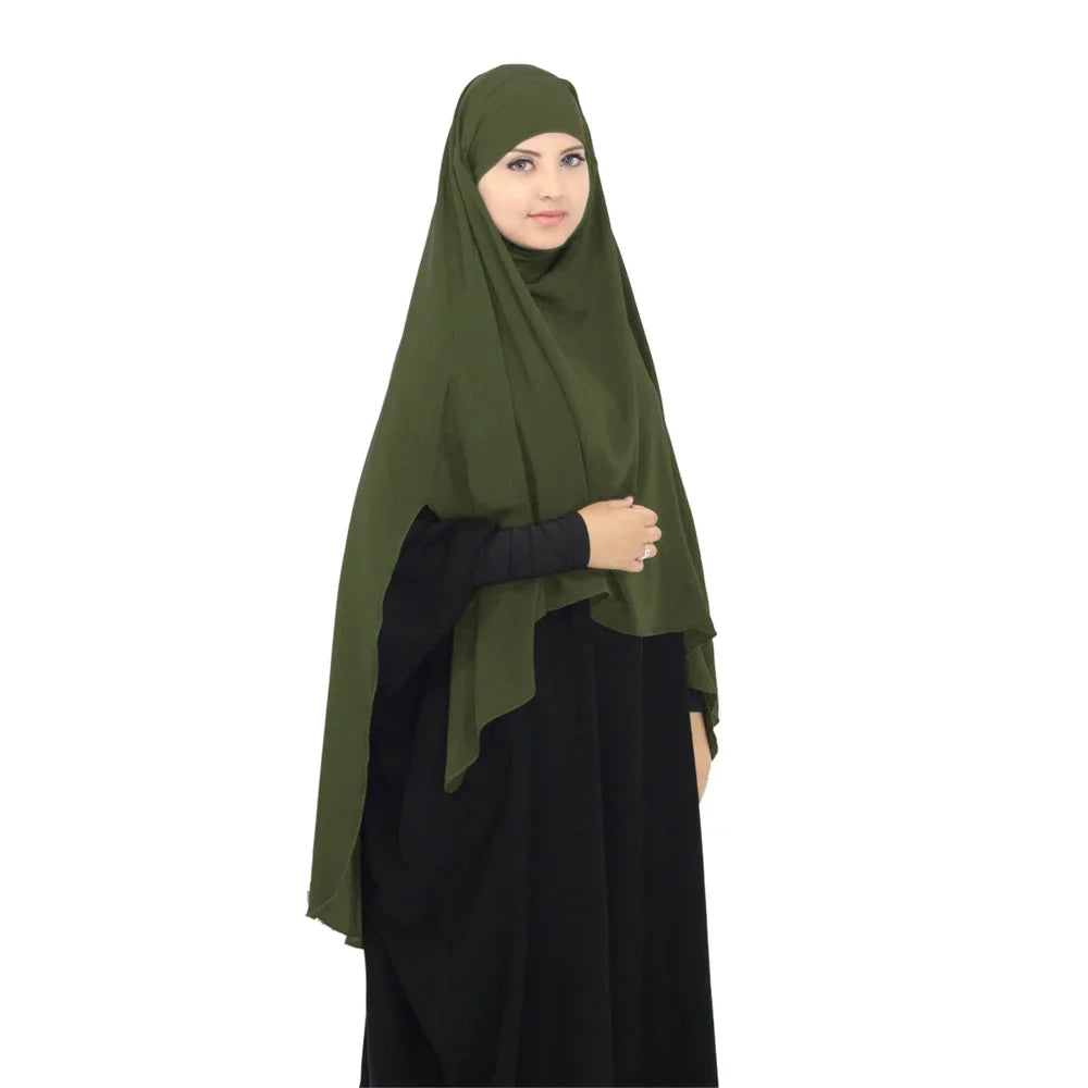 Women Muslim Khimar Abaya Long Hijab Robe Burqa Head Scarf Islamic Prayer Garment Overhead Turban Hijab Shawls Wraps Ramadan