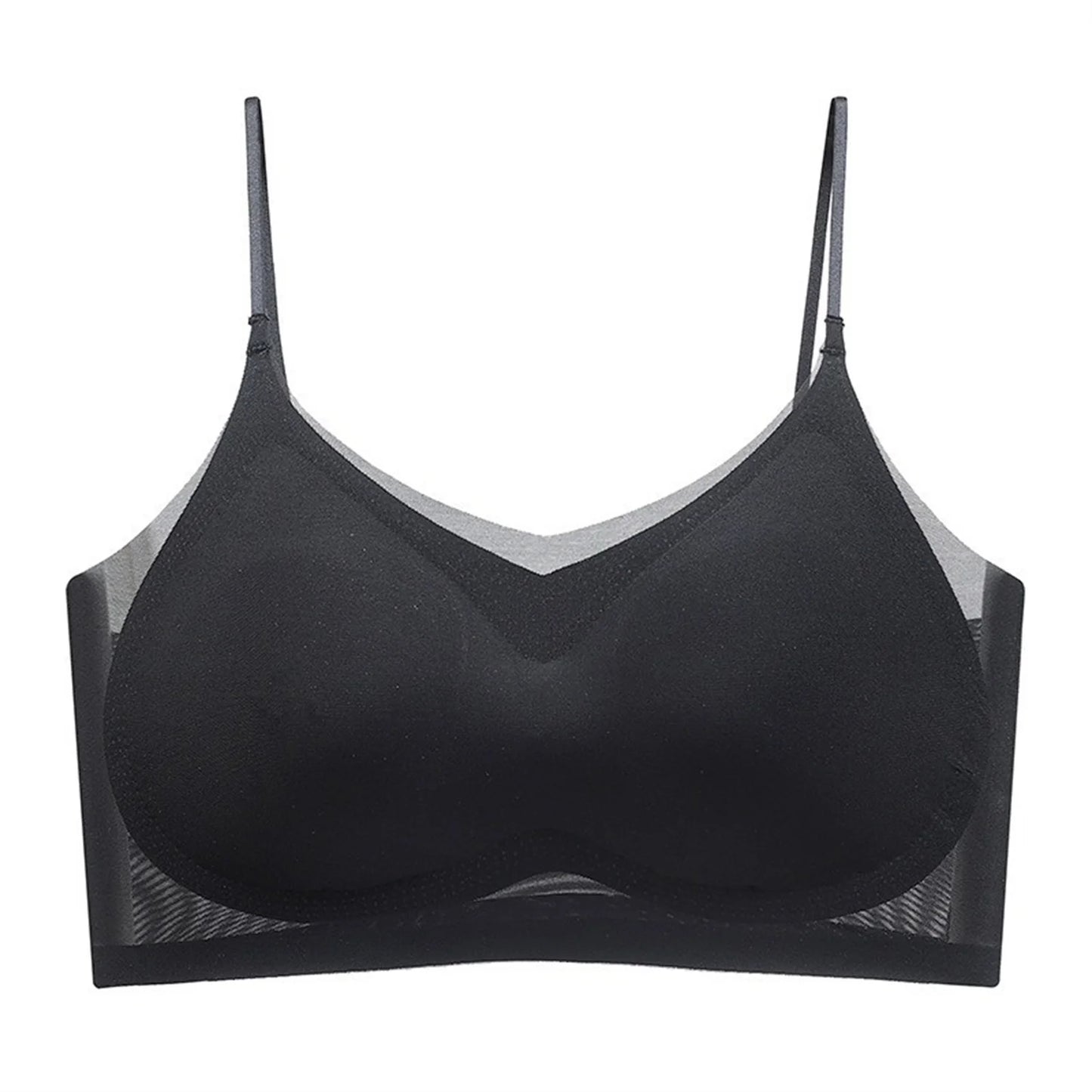 Ultra-Thin Breathable Ice Silk Top Bra Women's Seamless Back Halter Vest Wrap Bra Small Chest Together