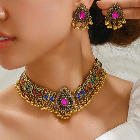 Luxury National Peacock Necklace Earrings Jewelry Set Chain Jewelry for Women Ladies Evening Party Wedding Gifts